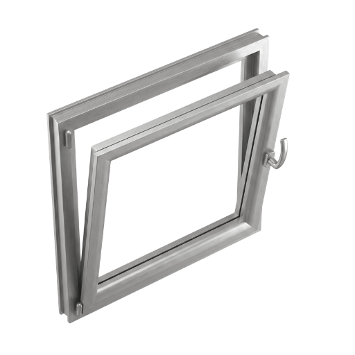 Apertura batiente PVC acabado Silver · Aluminio